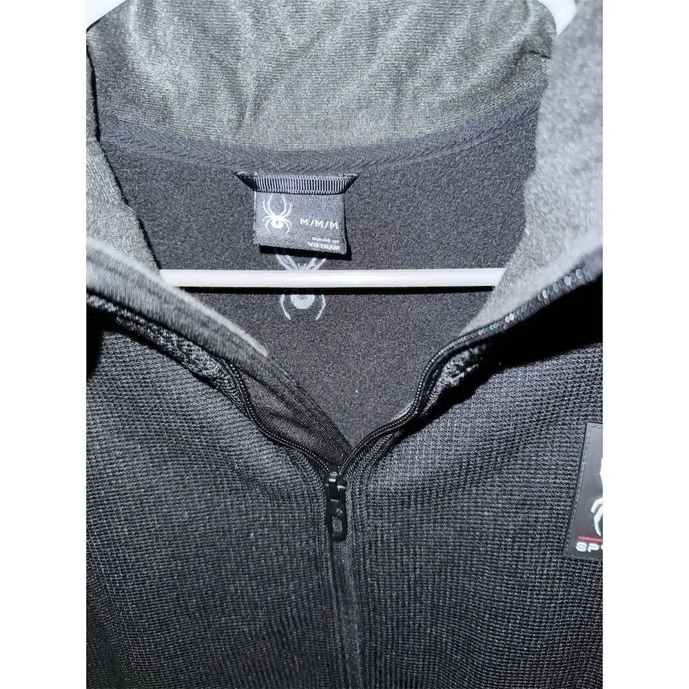 Spyder Men's Medium Full-Zip Black Jacket Casual Mid-Length Softshell - Picture 4 of 7